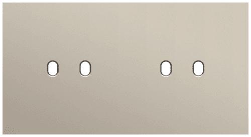 Plaque de recouvrement double, horizontale 71 mm d'entraxe, pour des fonctions de commutation double, couleur Niko Toggle steel champagne coated