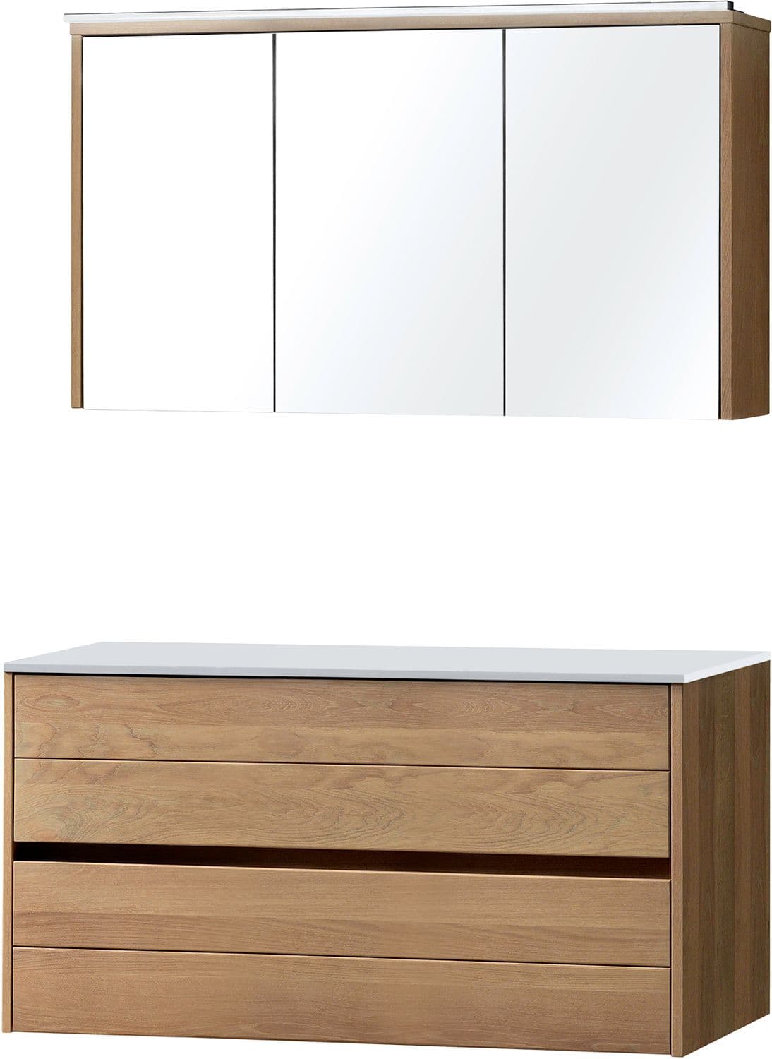 MEUBLE MOLTO CHENE MASSIF 120 POUR LAVABO A POSER SOLID ARMOIRE TOILETTE