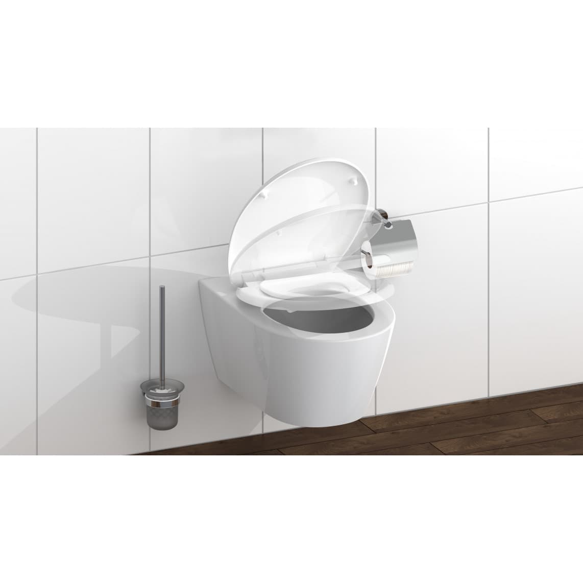 82940 abattant WC en Duroplast FAMILY WHITE, avec frein de chute et déclipsable