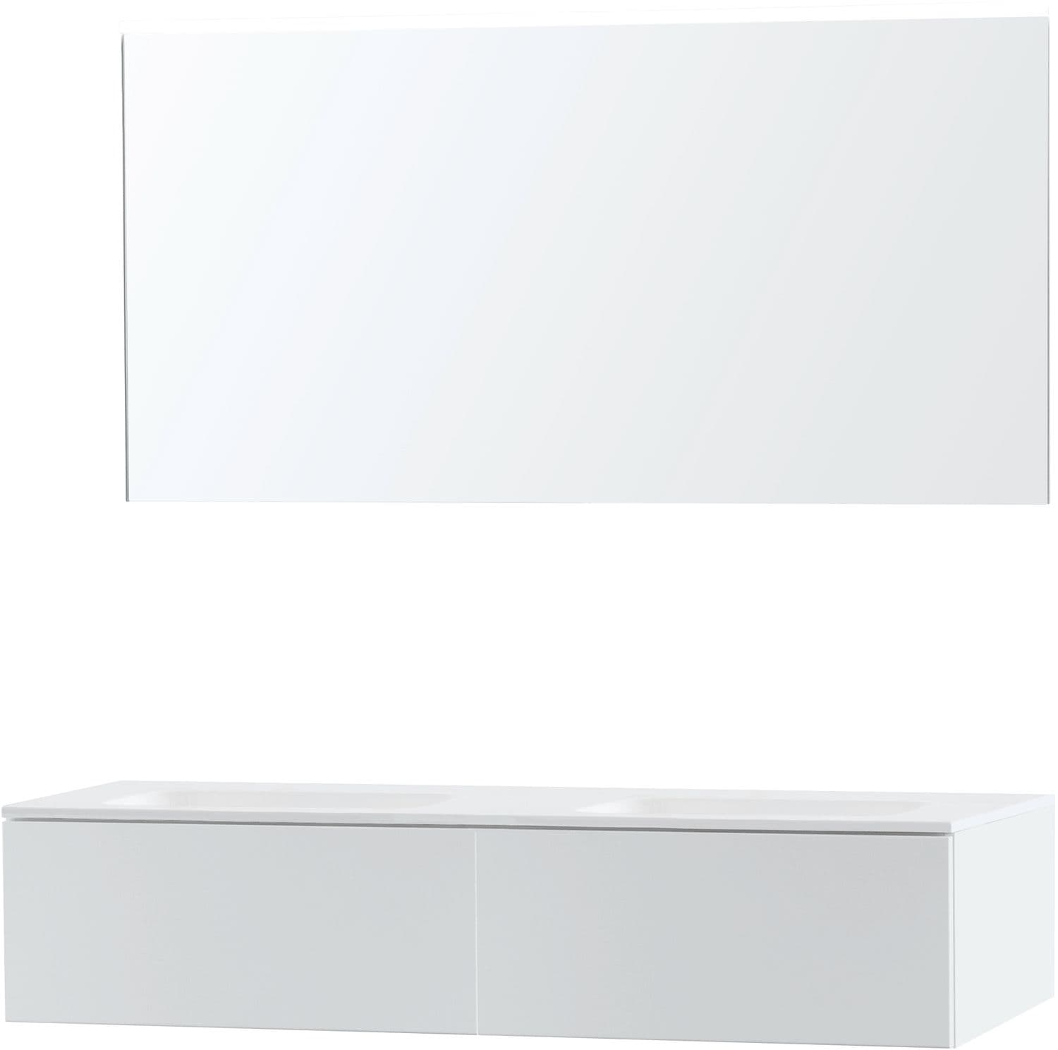 MEUBLE PURO DUO BLANC 140 1 TIROIR SOLID MOLTO MIROIR