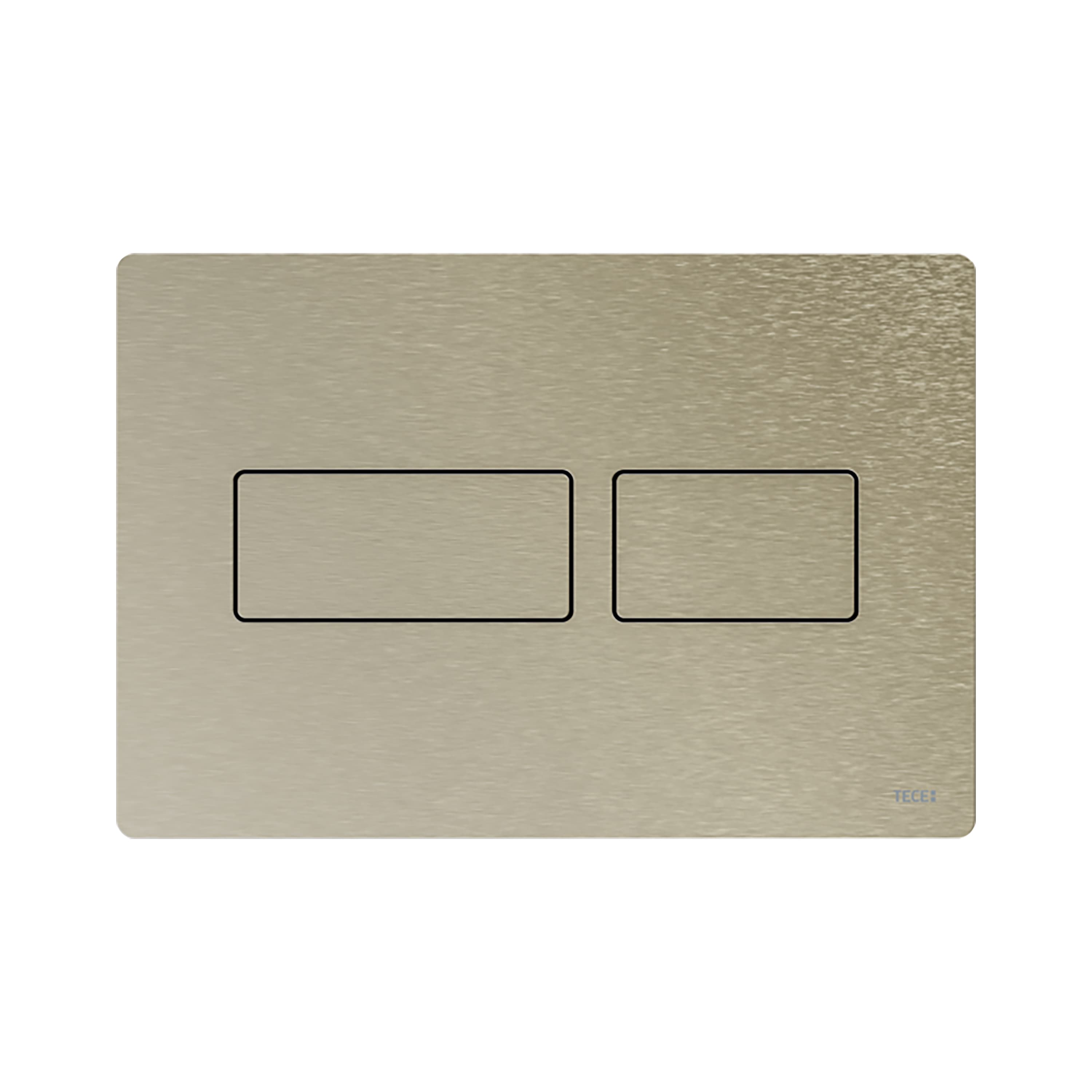 TECESOLID PLAQUE DE DÉCLENCHEMENT WC -DOUBLE CHASSE - NICKEL BROSSÉ