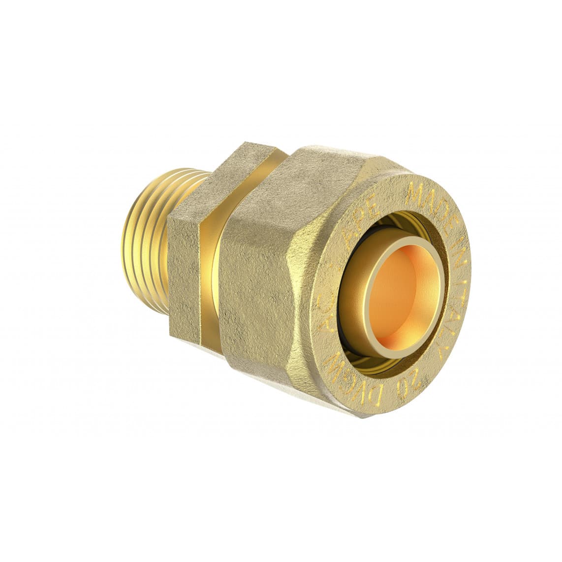 988905355 LT pièce intermédiaire, vierge, 20 mm x 1/2" M, raccord à serrer pour tube multicouche
