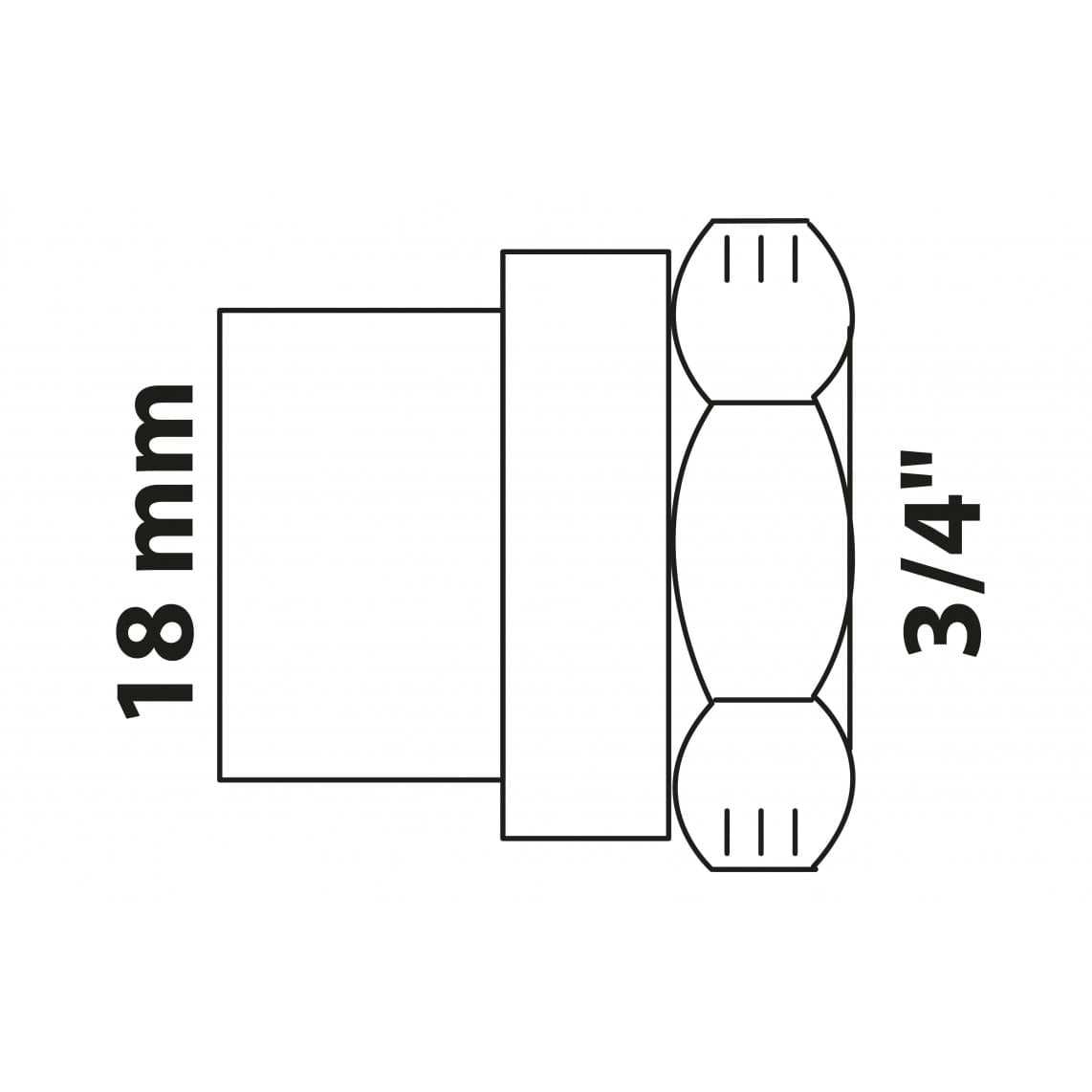 989106017 BR manchon de transition, vierge, 18 mm x 3/4" F, 1 manchon (4270g)