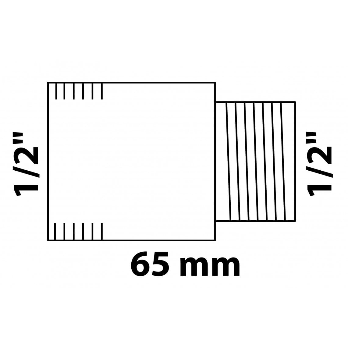 989316555 MS kraan verlengstuk, chroom, 1/2" x 65 mm,