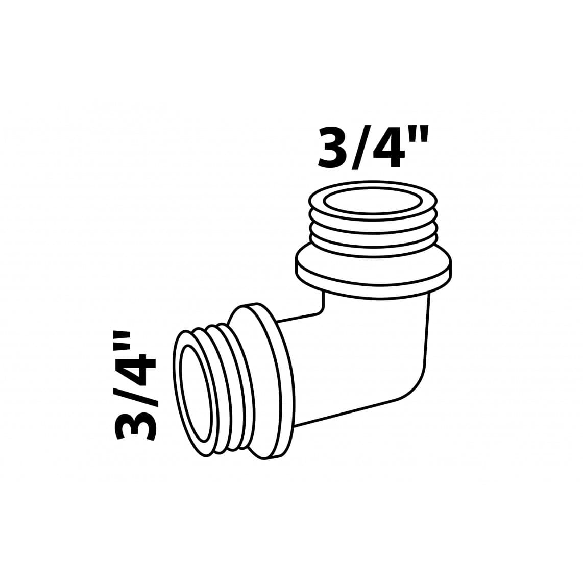 989397155 LT coude 90°, chromé, 3/4" M