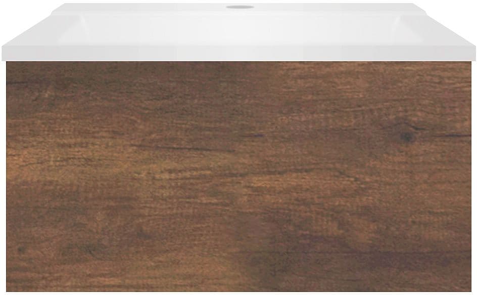 SOUS MEUBLE COFFEE 1 TIROIR 60 CHENE DECOR ROUILLE+LAVABO BLANC