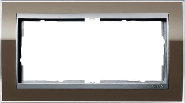 Cadres de finition Gira Event Clear Brun avec cadre intermédiaire teinte Alu Brun avec cadre