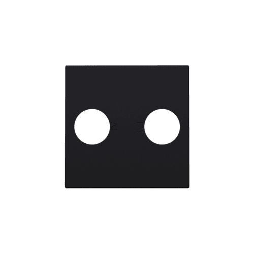 Set de finition avec 2 connexions coaxiales simples pour TV et FM, couleur black coated