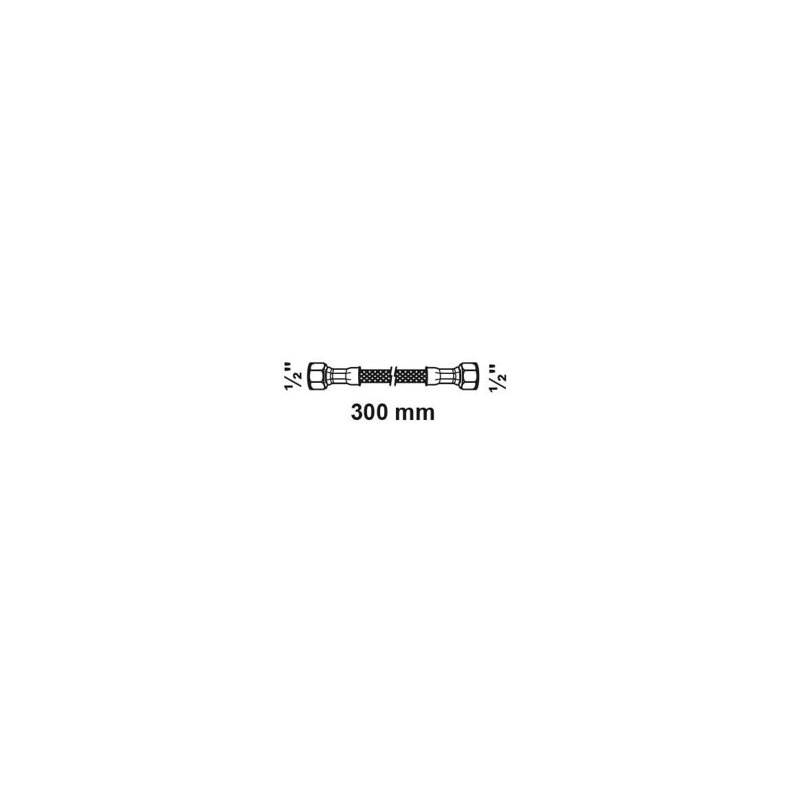 98627655 Tuyau de raccordement flexible 300 mm, 1/2" F x 1/2" F