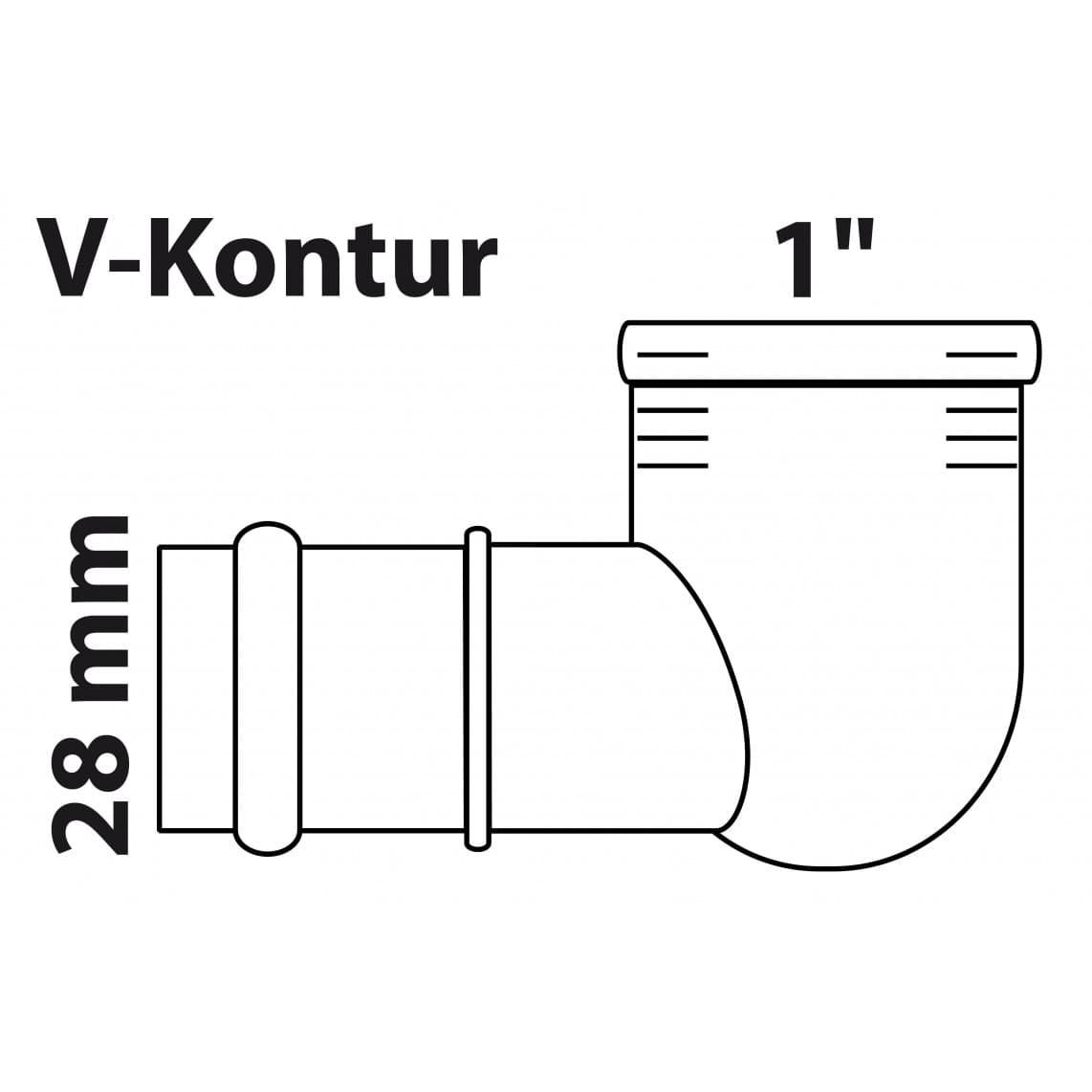 988621755 BR coude 90°, vierge, 28 mm x 1" F, 1 manchon, (P4090g)