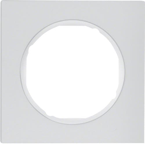 Plaque de recouvrement 1 poste Berker R.3 Alu / Blanc polaire