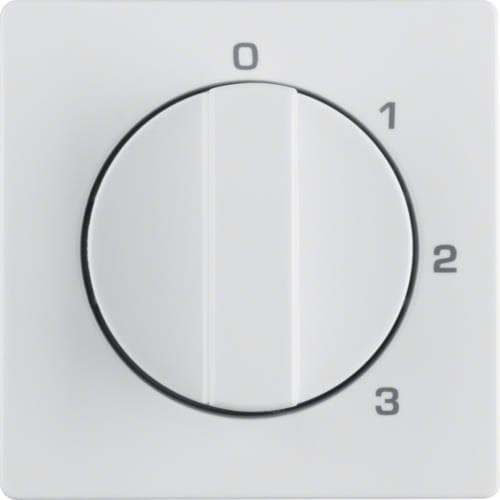 Enjoliveur avec bouton rotatif pour interrupteur 3 paliers avec position 0 Q.1 / Q.3 Blanc polaire