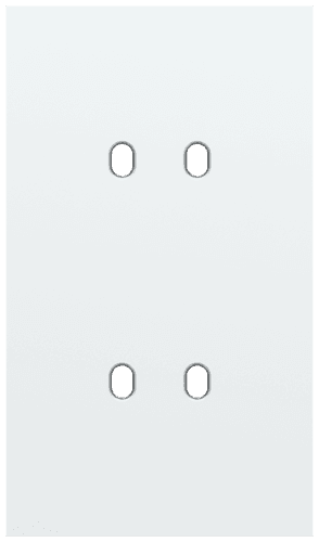 Plaque de recouvrement double, verticale 60 mm d'entraxe, pour des fonctions de commutation double, couleur Niko Toggle steel white coated