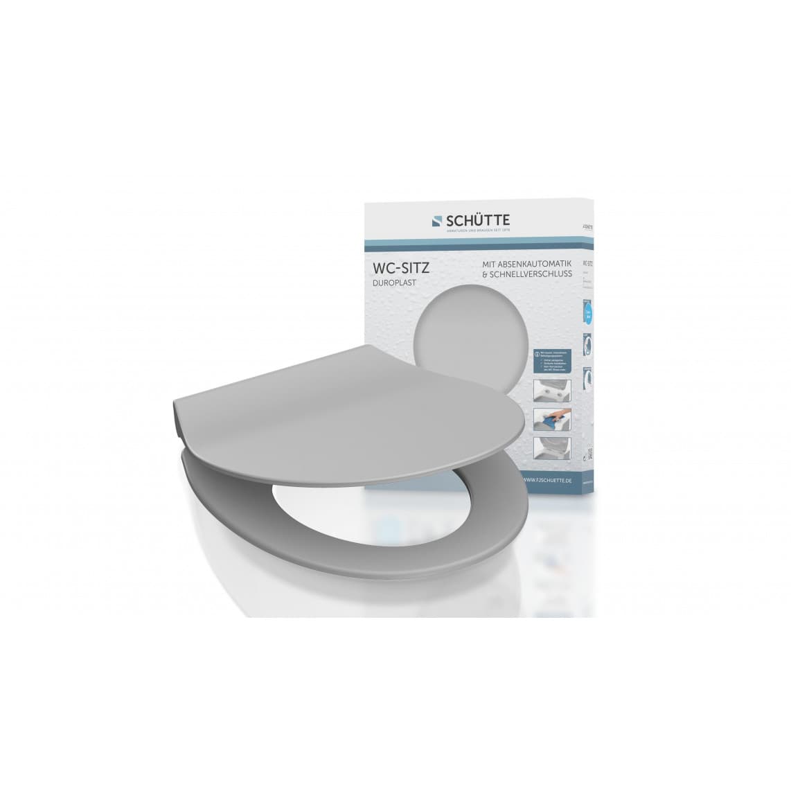 82702 Duroplast Toilet seat SLIM GREY, with soft close and quick release