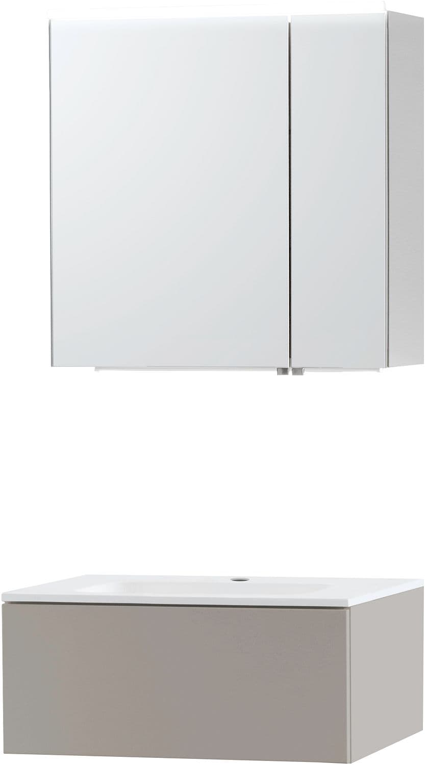 MEUBLE PURO SOLO GRIS 70 1 TIROIR MARBRE SYNTHETIQUE ARMOIRE TOILLETTE