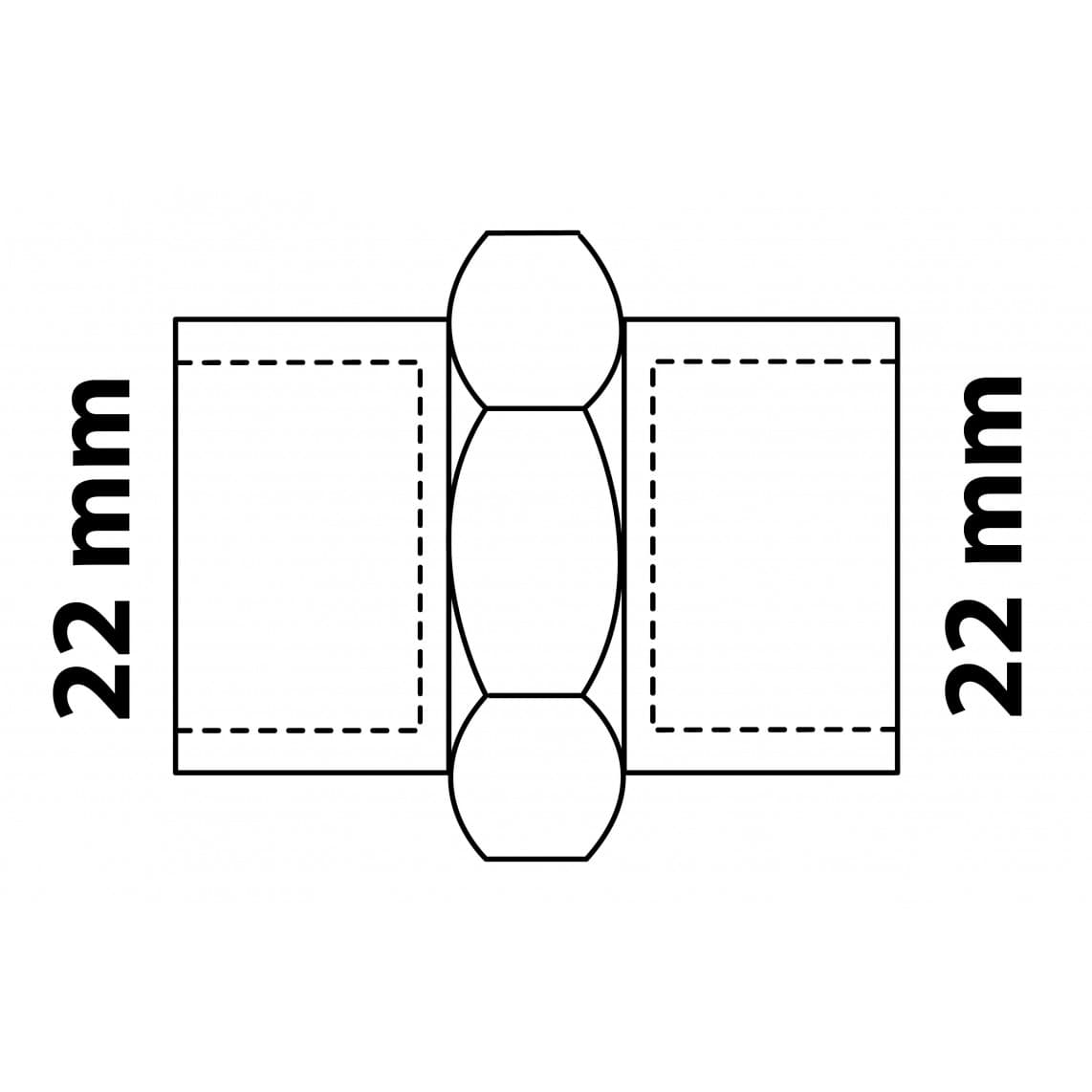 989244255 BR raccord à visser, vierge, 22 mm, à joint conique, 2 manchons (4340)