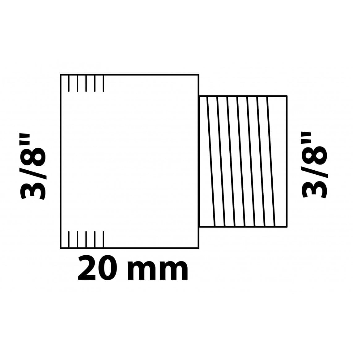 989311355 Tap extension, brass, 3/8" x 20 mm