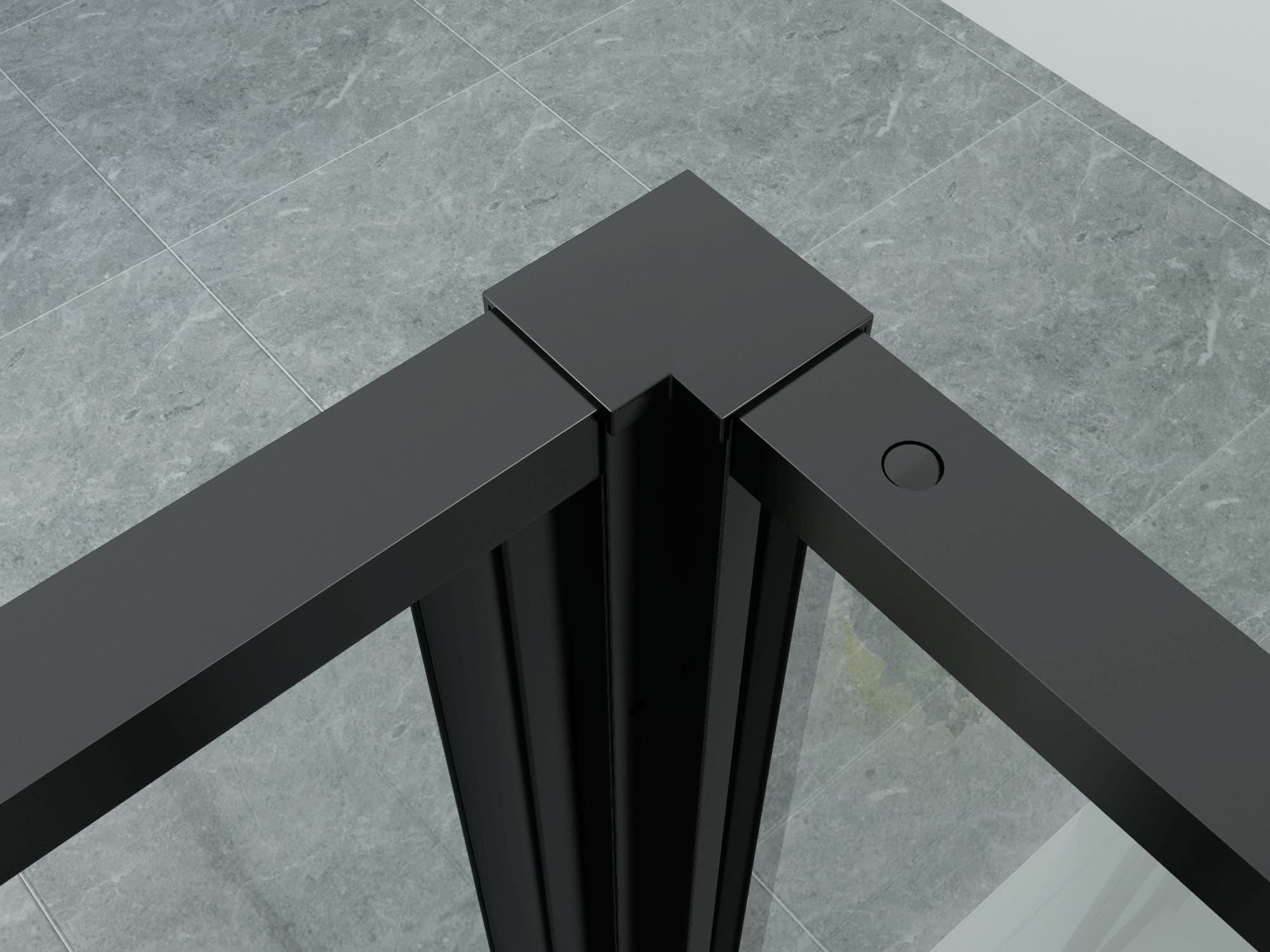 ALONI cabine de douche – porte pivotante et paroi latérale - 800X1200X2000MM - Noir mat-verre clair