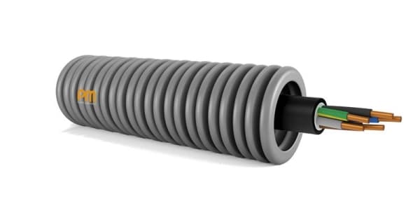 Tube précâblé exvb 5G2.5 noir diamètre 20mm en rouleau de 100m classe CPR: ECA