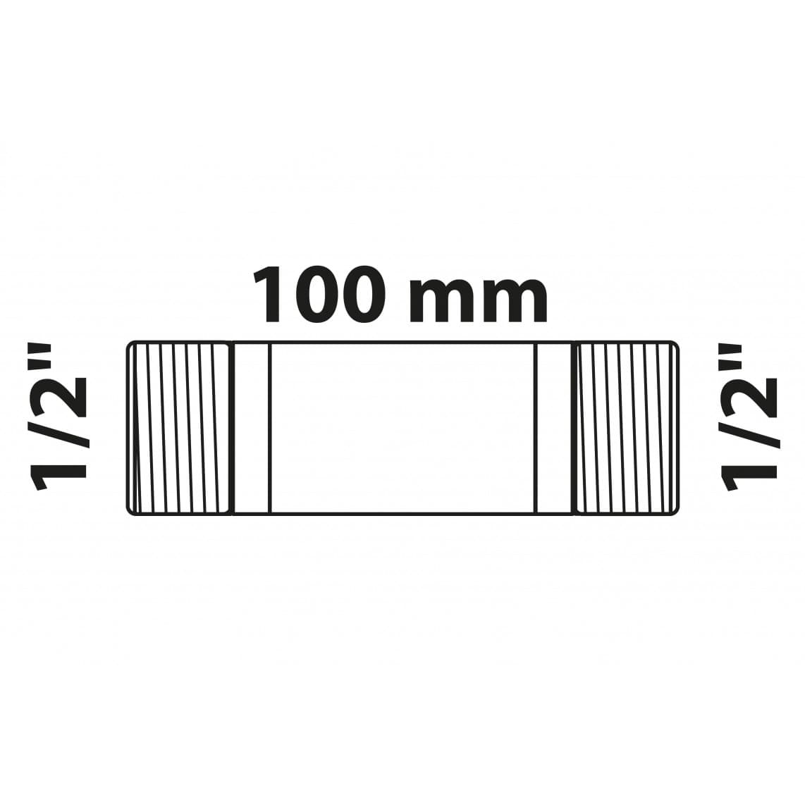 988963313 BR mamelon double, vierge, 1" x 100 mm, (3530)