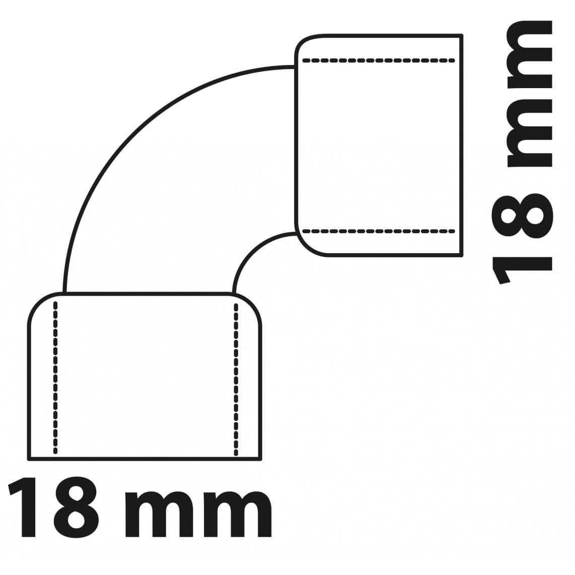 989034017 CU coude 90°, vierge, 18 mm, 2 manchons, (5090)