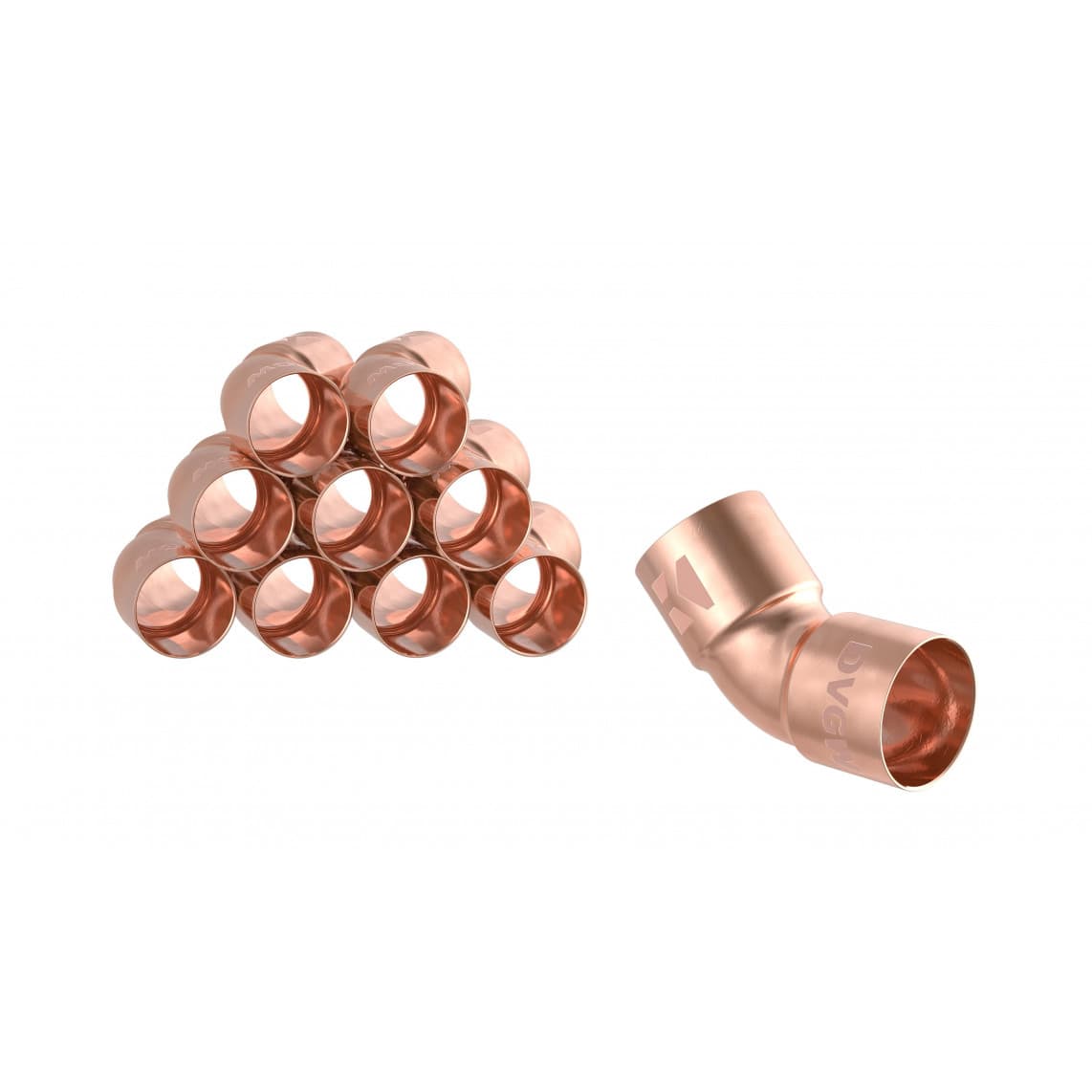 98911860 CU arc 45°, vierge, 18 mm, 2 manchons (5041) (10x)