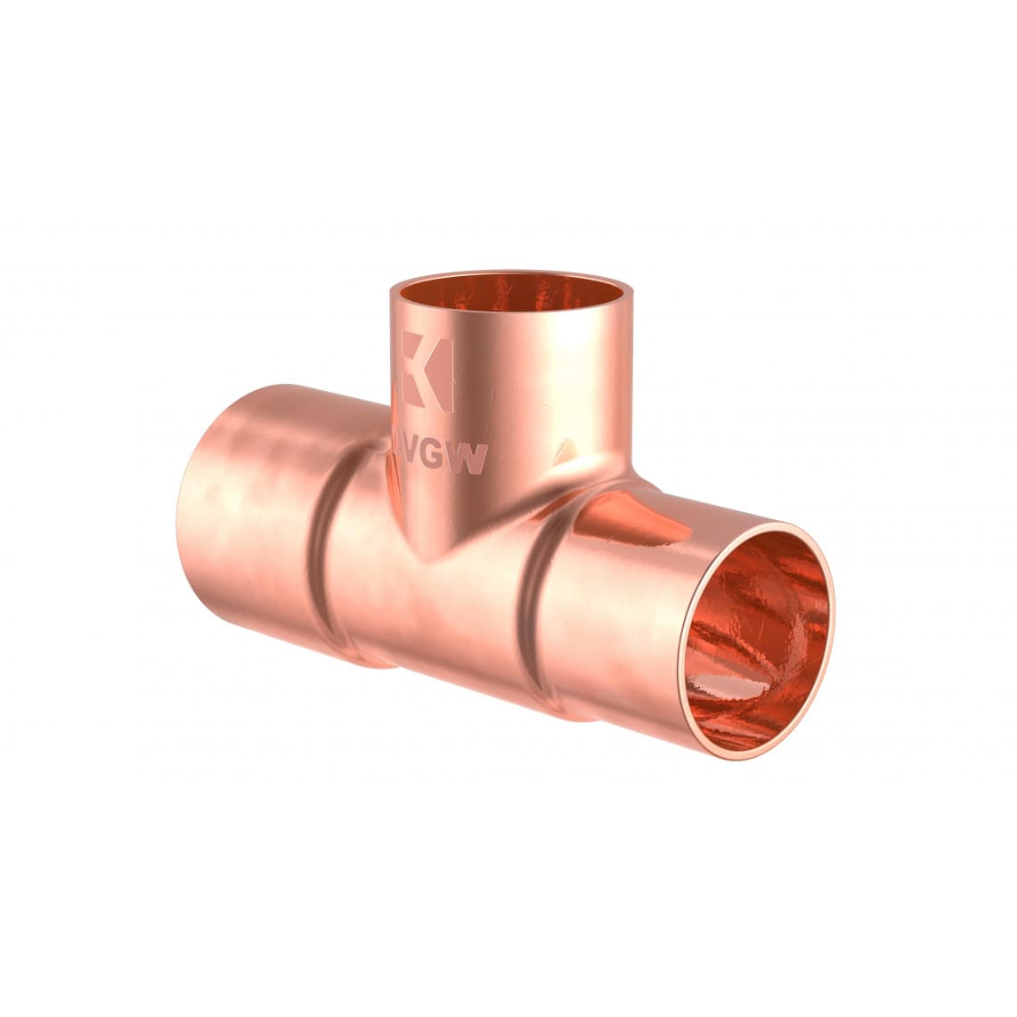 989274155 CU Té de réduction, vierge, 22 mm x 18 mm x 18 mm, 3 manchons (5130)