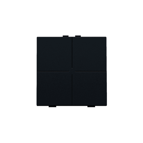 Bouton-poussoir quadruple pour Niko Home Control, couleur black coated