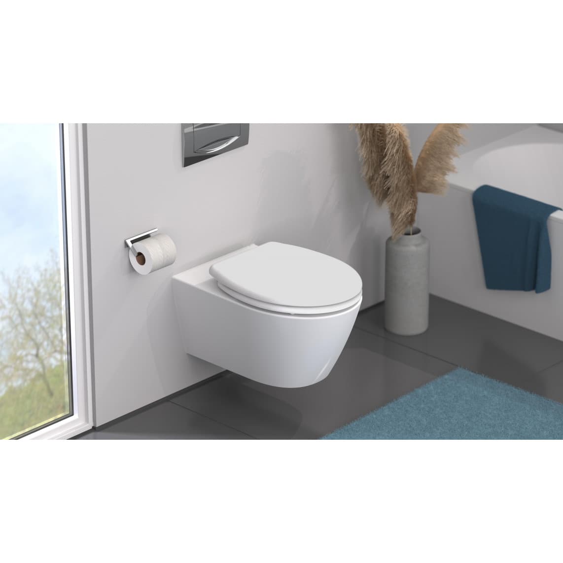 82940 abattant WC en Duroplast FAMILY WHITE, avec frein de chute et déclipsable