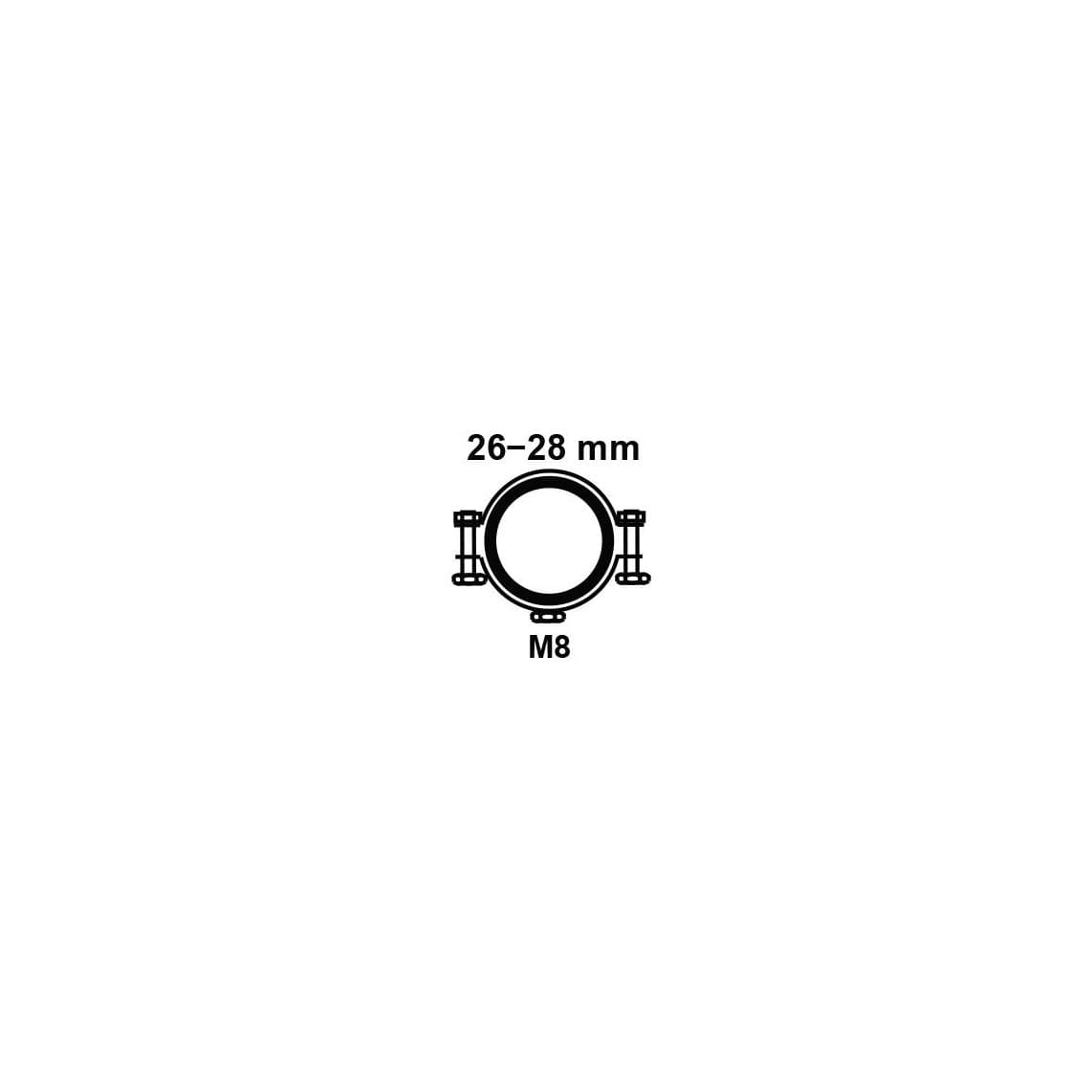 973552417 collier pour tuyau, 26 - 28 mm, insonorisé, pour 3/4", avec manchon fileté M8