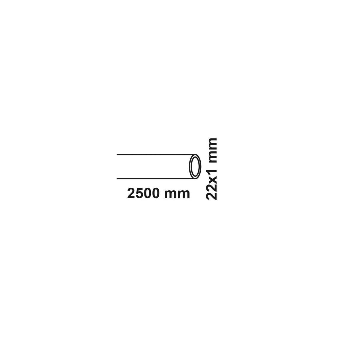 9859120022 CU tube en cuivre 2,5 m, vierge, 22 x 1 mm