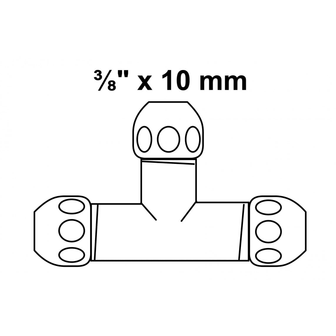 986253148 LT raccord à sertir-pièce en T, chromé, 3/8" x 10 mmQ