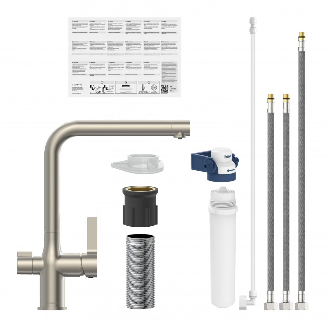 99805 AQUASTAR PRO Drinking water sink mixer, stainless steel look, with filter system