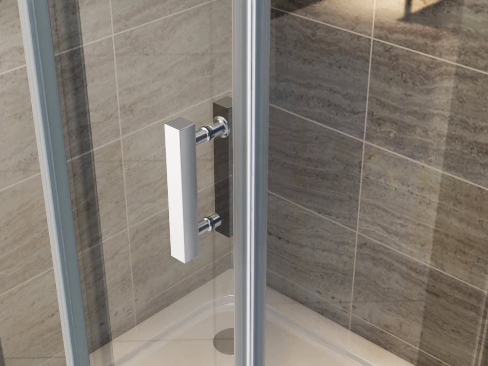 ALONI cabine de douche – porte pivotante et paroi latérale -800X800X1900MM - chrome-verre clair
