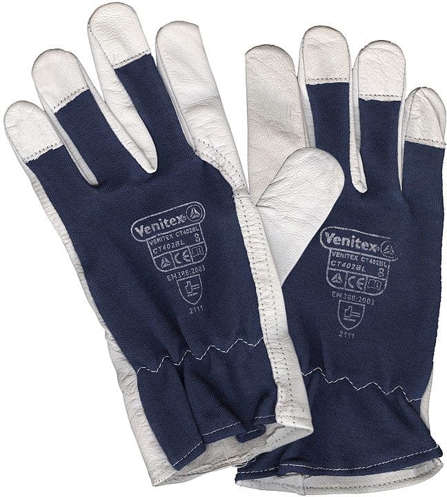 PAIRE DE GANTS DE TRAVAIL CUIR DE CHEVRE TAILLE 10 BLEU