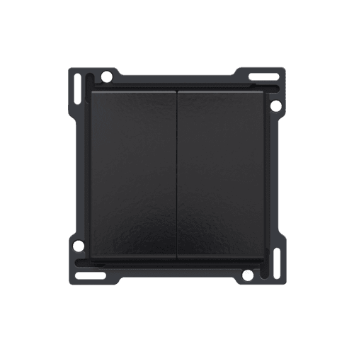 Set de finition pour interrupteur double allumage, interrupteur va-et-vient + bouton-poussoir N.O., interrupteur va-et-vient double ou bouton-poussoir double N.O. ou N.F., couleur piano black coated