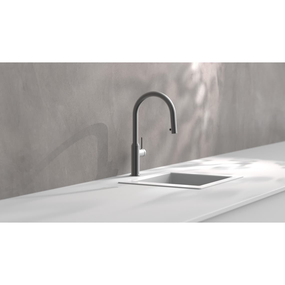 79562 BLACKPOOL Sink mixer, graphite matt, with pull-out spout