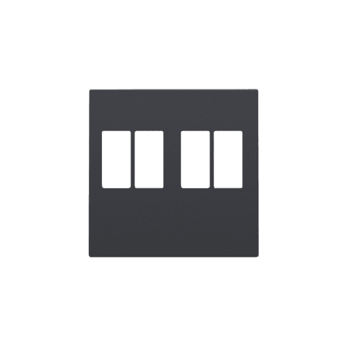 Set de finition pour prise double pour haut-parleur, couleur anthracite coated