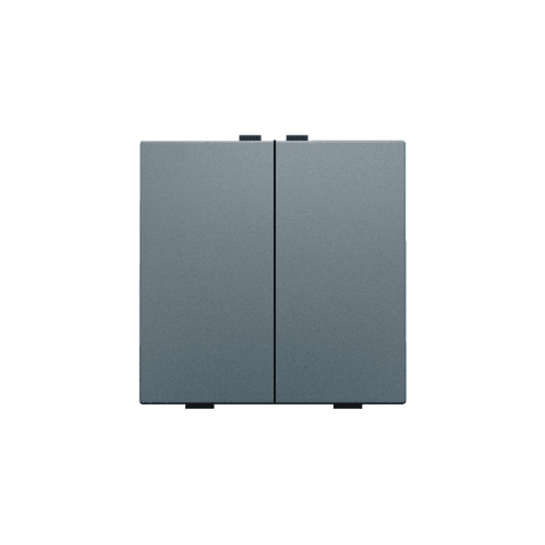 Bouton-poussoir double pour Niko Home Control, couleur blue grey coated