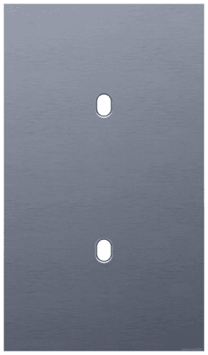 Plaque de recouvrement double, verticale 60 mm d'entraxe, pour deux fonctions de commutation simples, Niko Toggle alu blue grey brushed