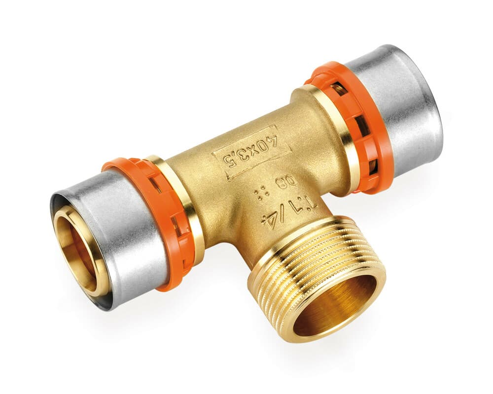 SYSTEMPEX Té tube alu raccord à sertir 40-5/4M-40