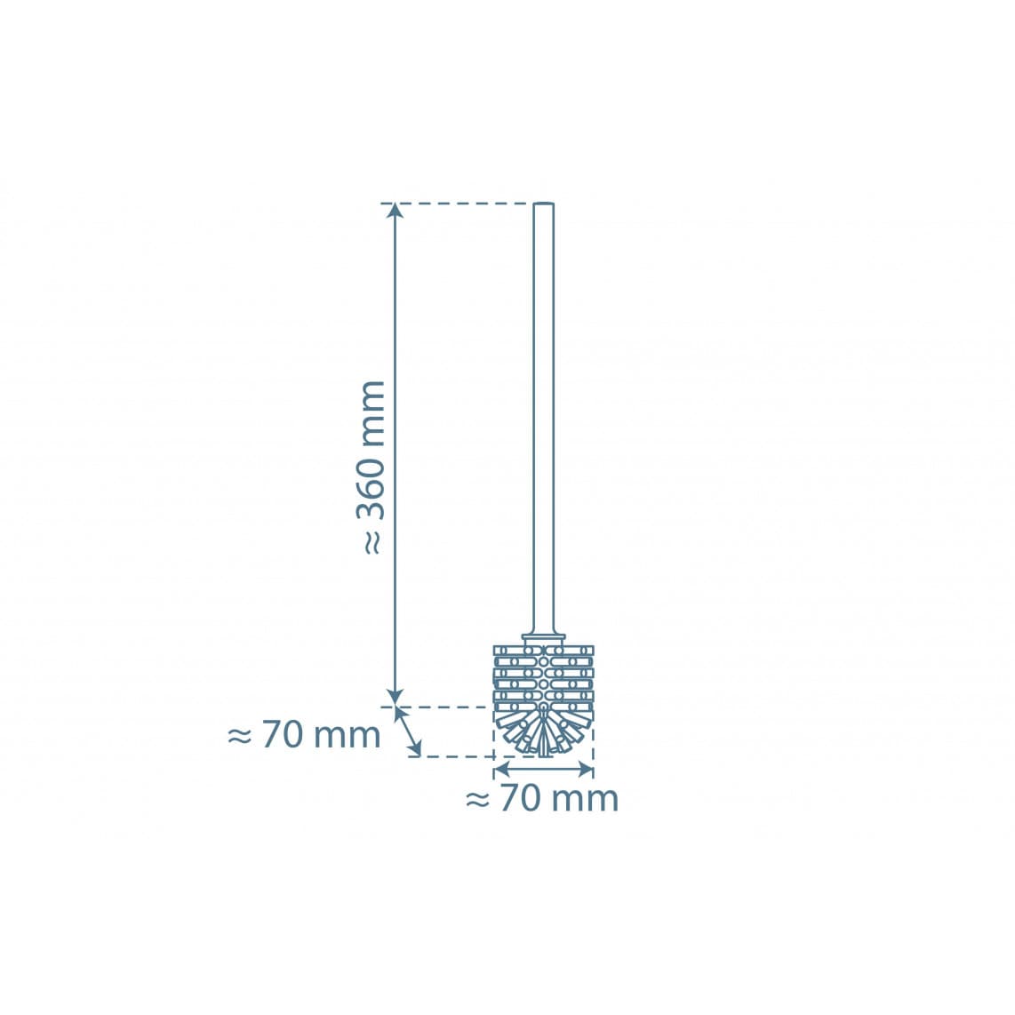 10016 LONDON Replacement toilet brush, chrome/white, with stem and brush head