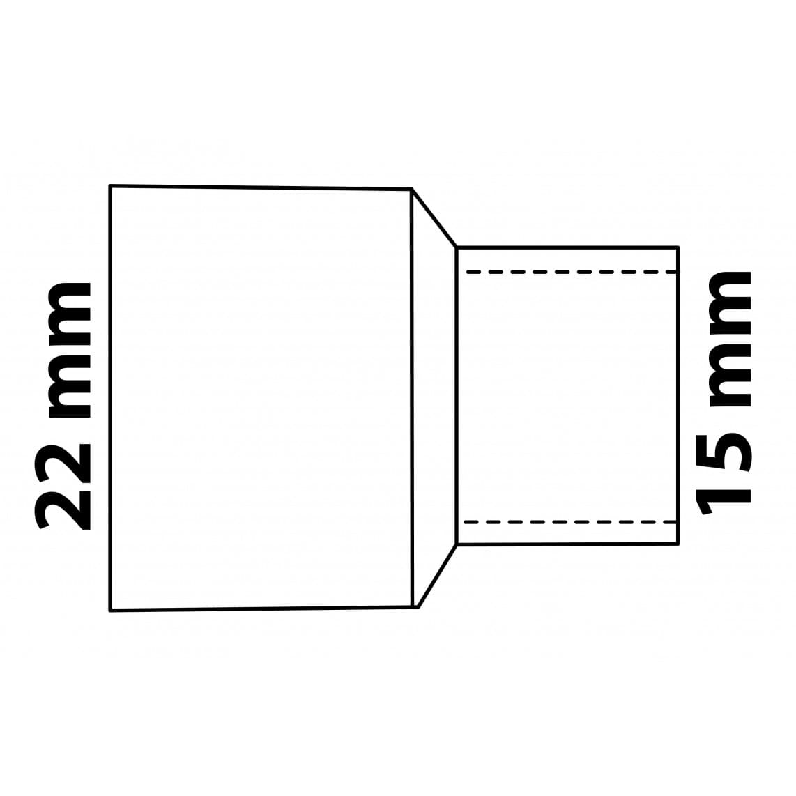 989074055 CU mamelon réducteur, vierge, 22 mmA x 15 mm, 1 manchon, (5243)
