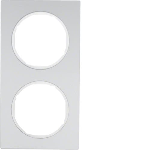 Plaque de recouvrement 2 postes Berker R.3 Alu / Blanc polaire