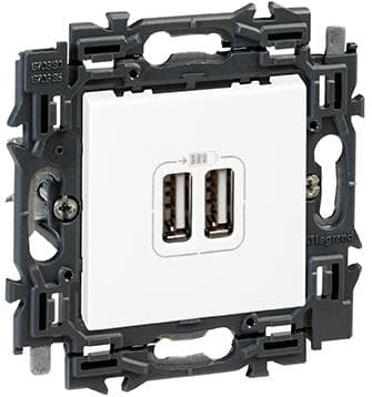 Valena prise Usb double type A appareil complet Blanc à griffes