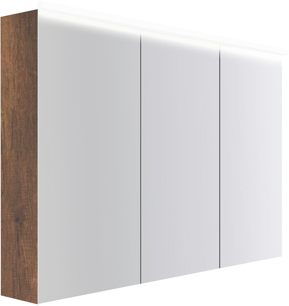 ARMOIRE TOILETTE COFFEE 3 PORTES 1200MM 4250K CHENE DECOR ROUILLE