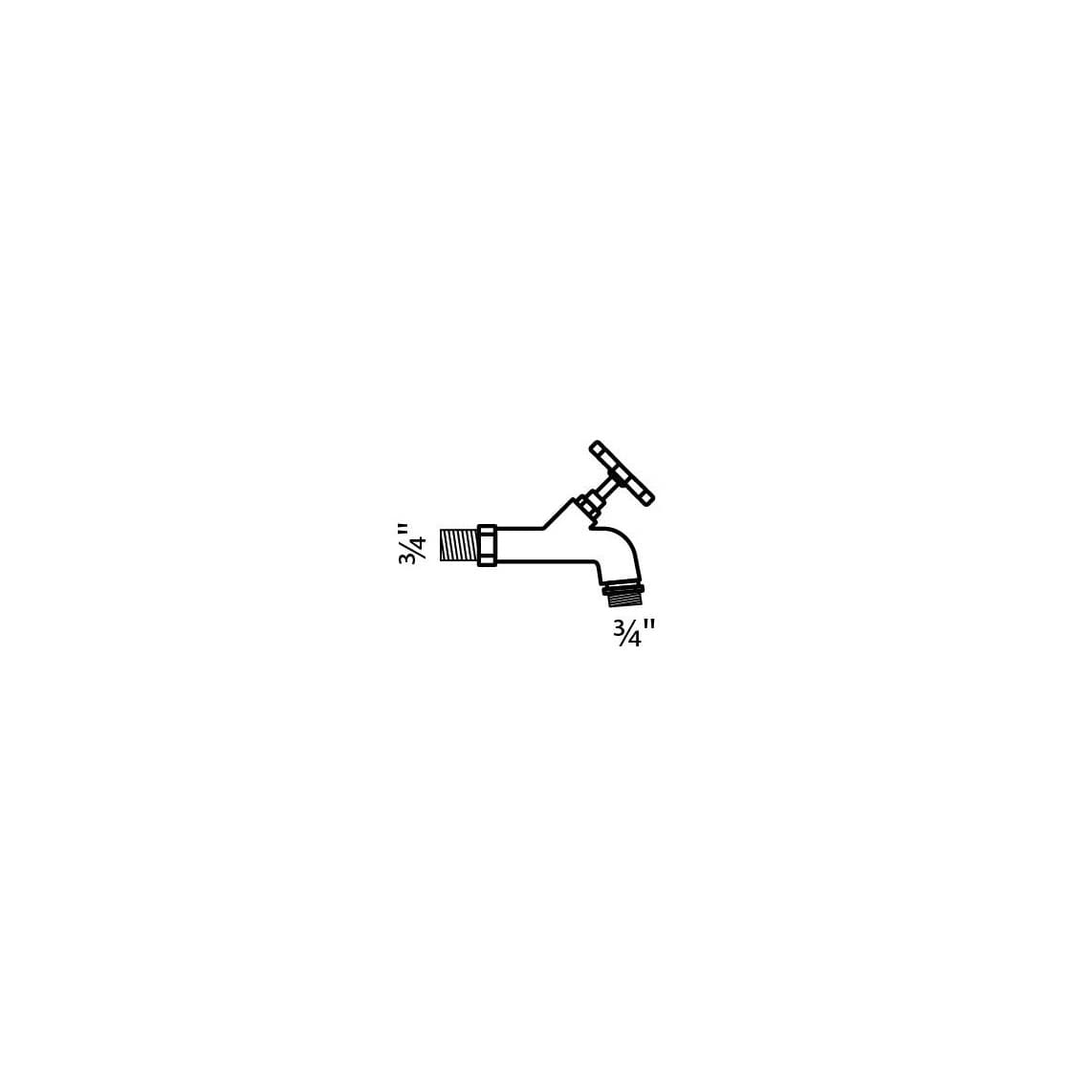 986196248 Outlet valve with handwheel, chrome, 3/4" male x 3/4" male, with pipe aerator