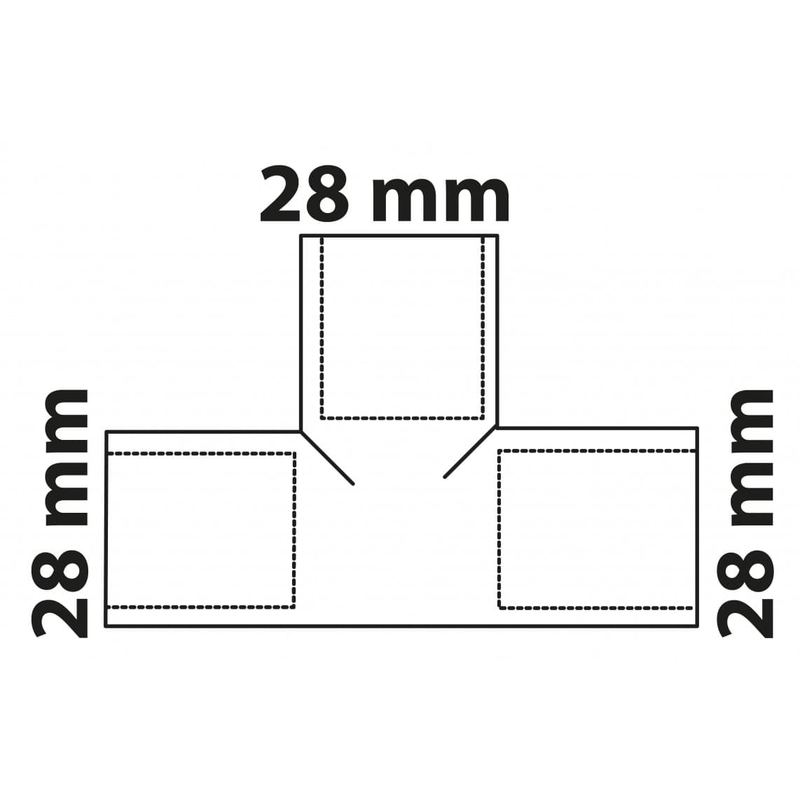 989046055 CU pièce en T, vierge, 28 mm, 3 manchons, (5130)