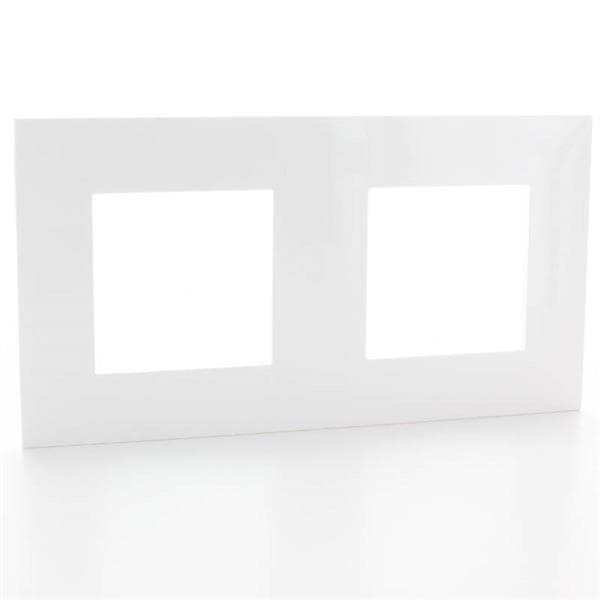 Valena plaque 2 postes horizontal - vertical entraxe 71mm Blanc