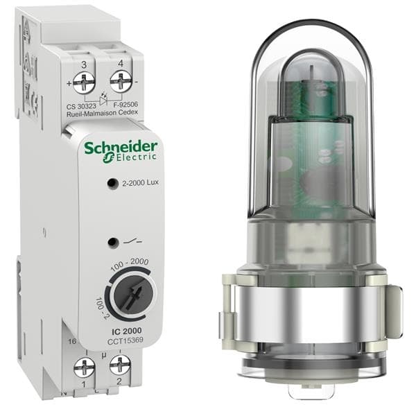 Interrupteur crépusculaire IC2000 avec cellule de luminosité extérieur (18mm)